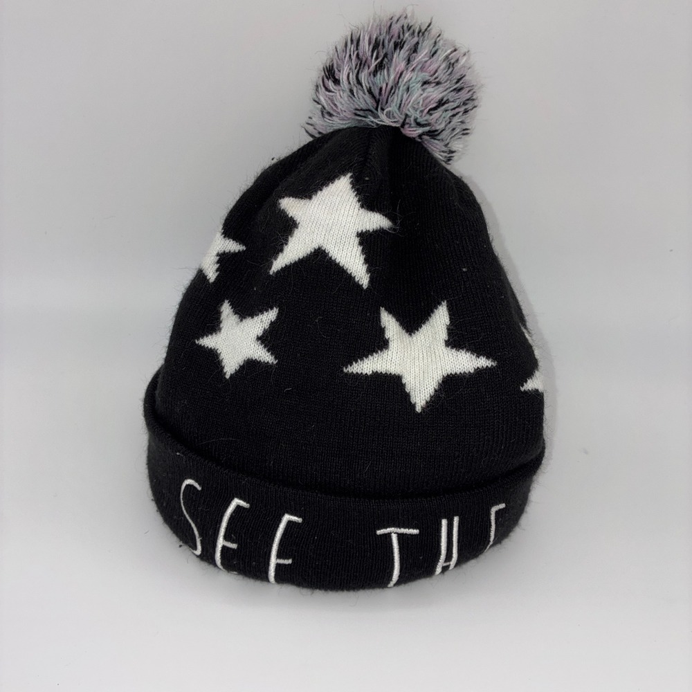 457 Skater Element x Jac Vanek Beanie OS Black Star See The World Pom Hat